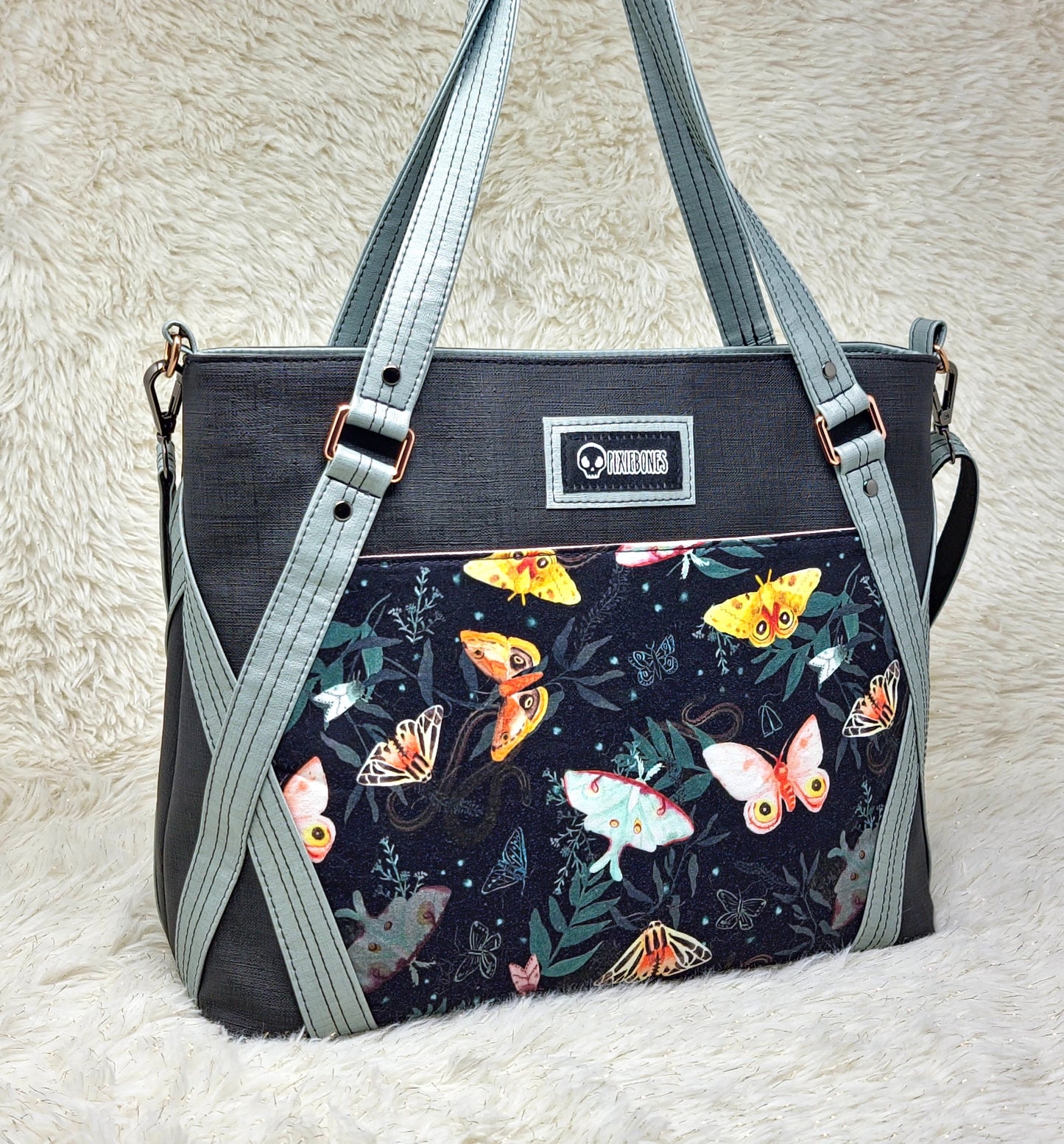 Night Moths Passion Flower Tote Bag