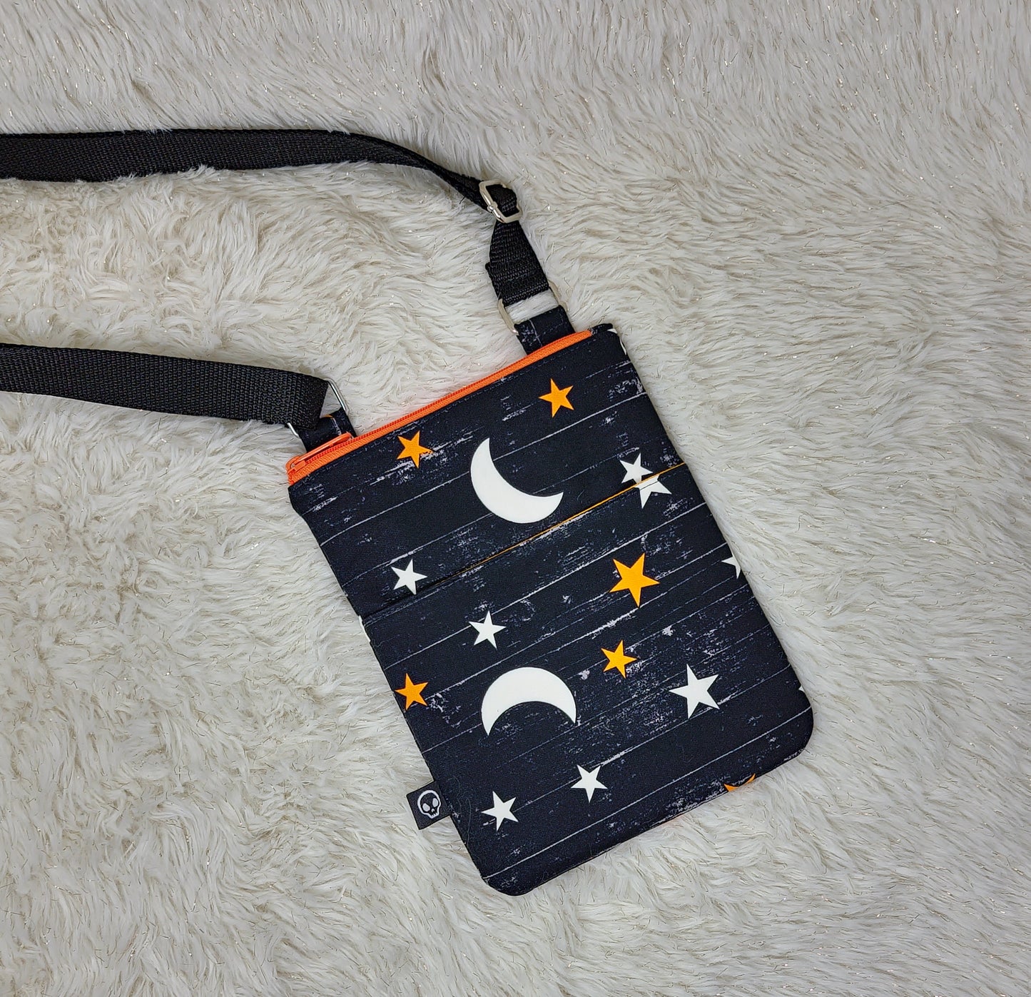 Orange Moon & Stars Crossbody Bag Small
