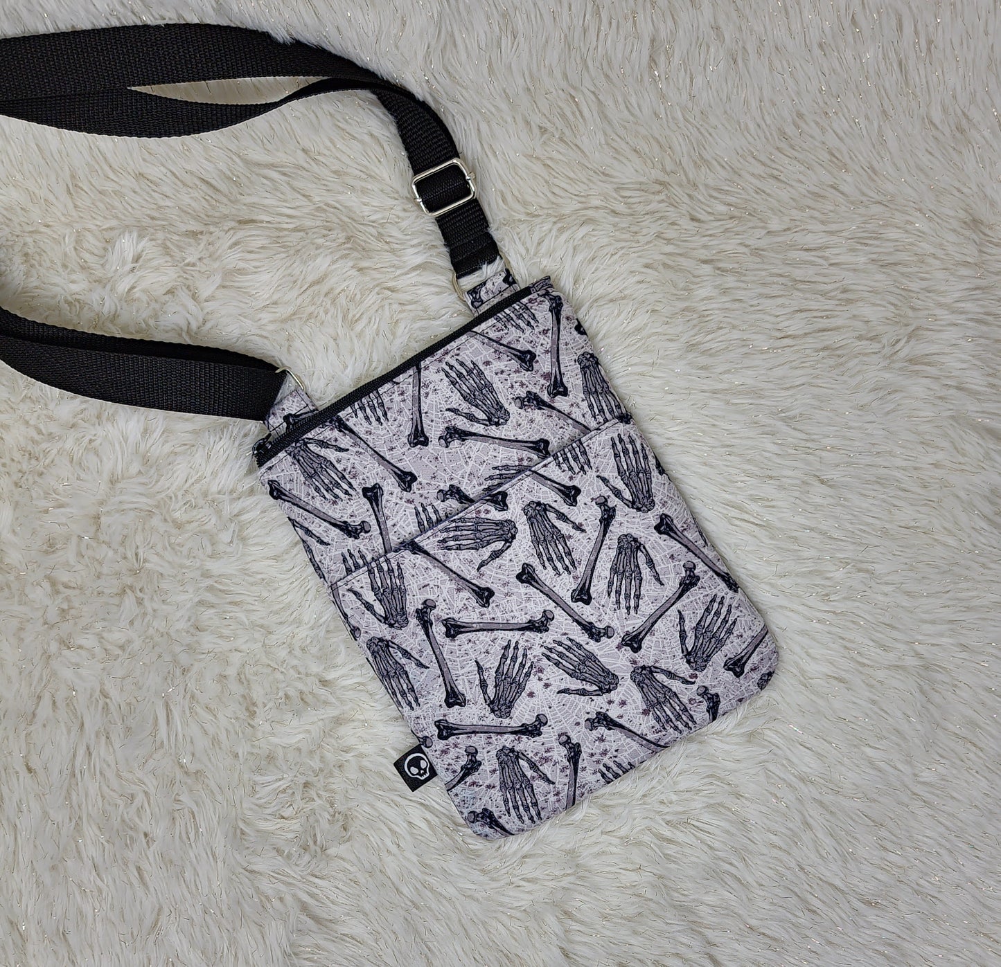 Grey Bones Crossbody Bag Small