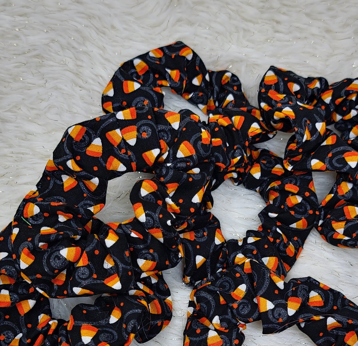Glitter Candy Corn Scrunchie