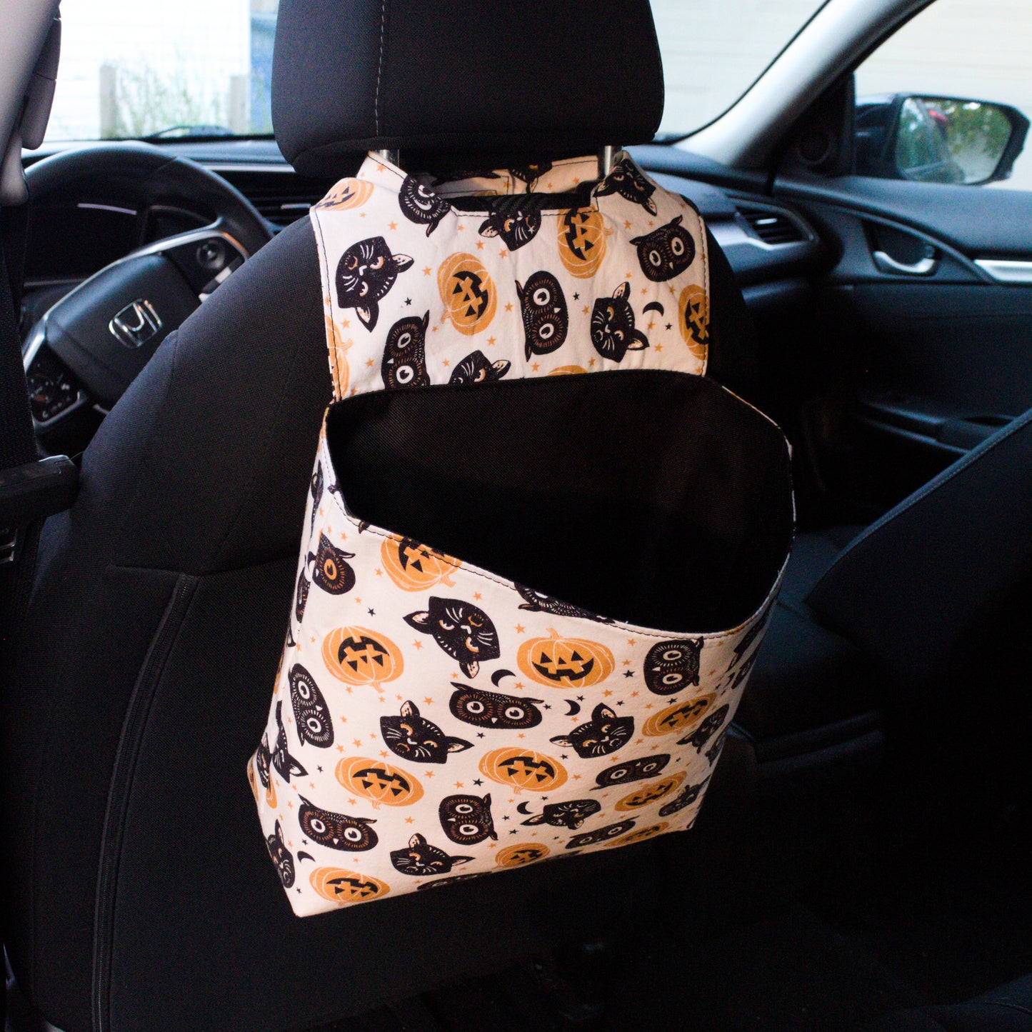 Cream Hallows Eve Car Trash Can