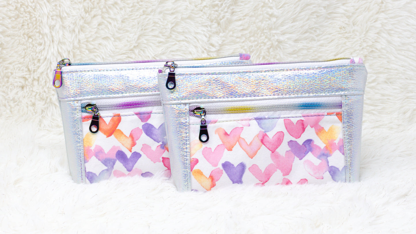 Metallic Heart Devon Pouch