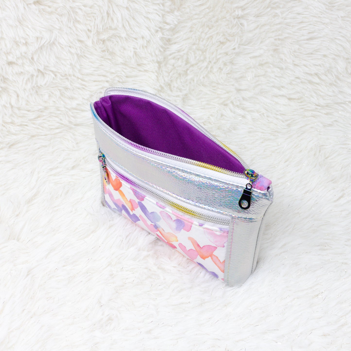 Metallic Heart Devon Pouch