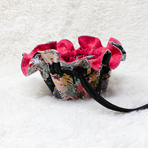 Black Cat Garden Dice/Jewelry Bag