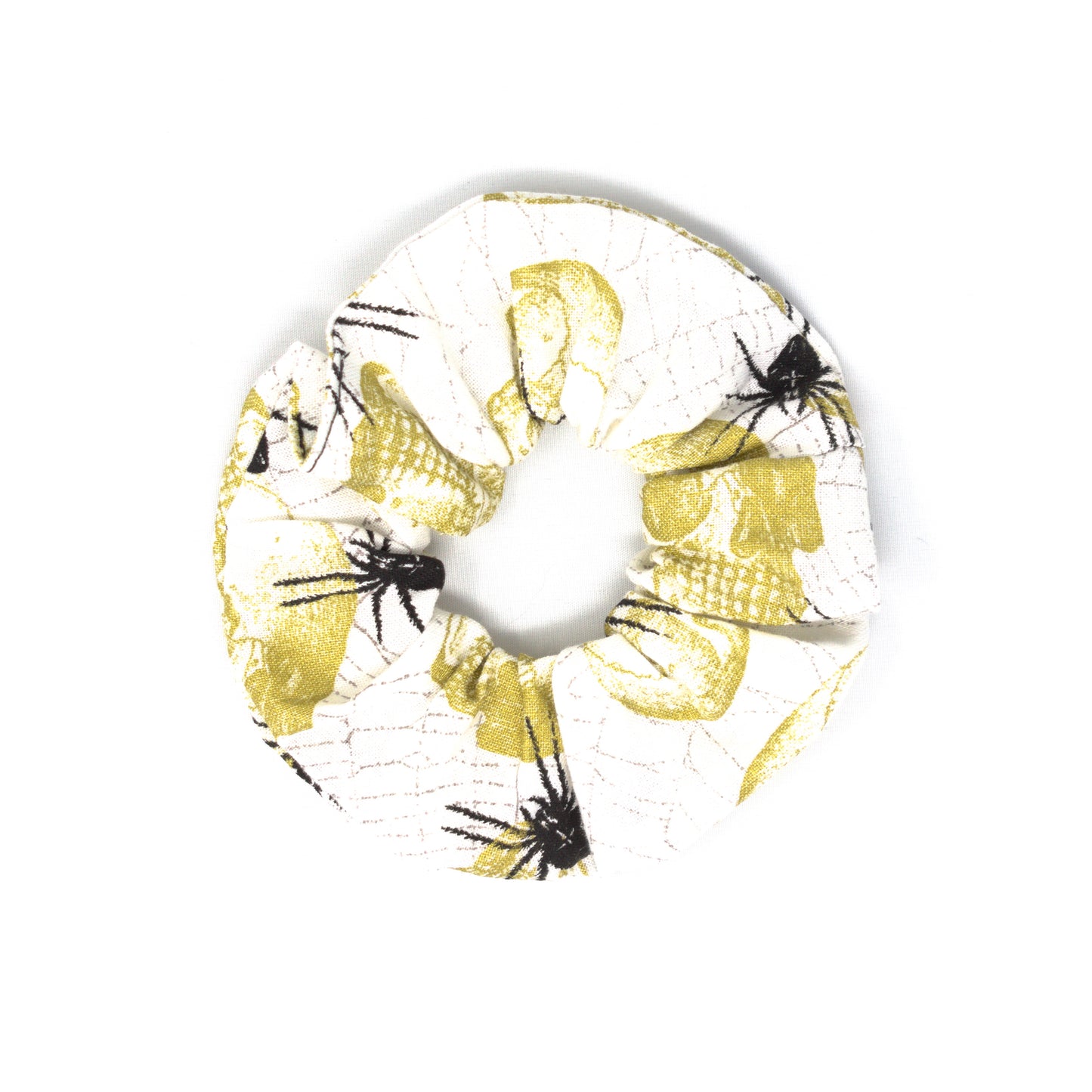 Gold Skull and Spiders Scrunchie