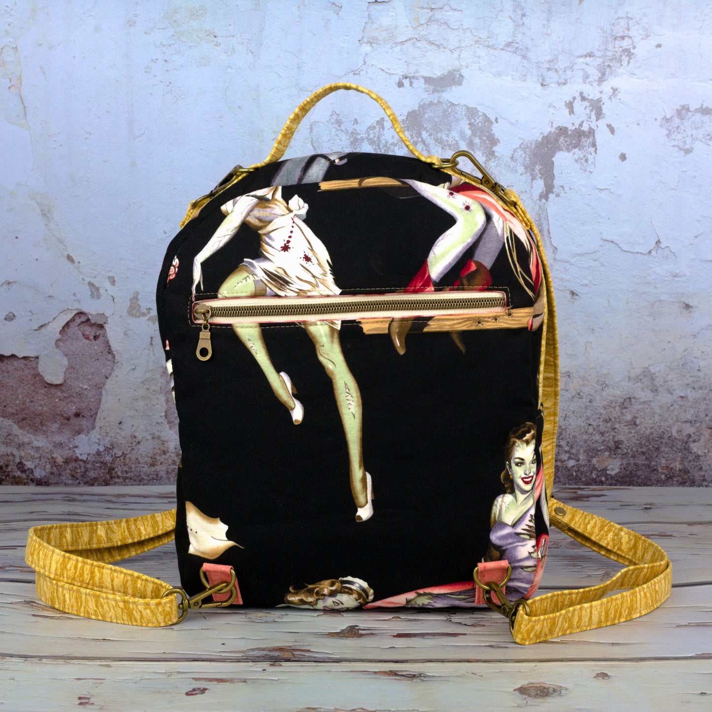 Gold Zombie Pinup Phoebe Mini Backpack