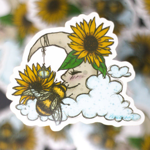 Lovely Moon & Bee Sticker