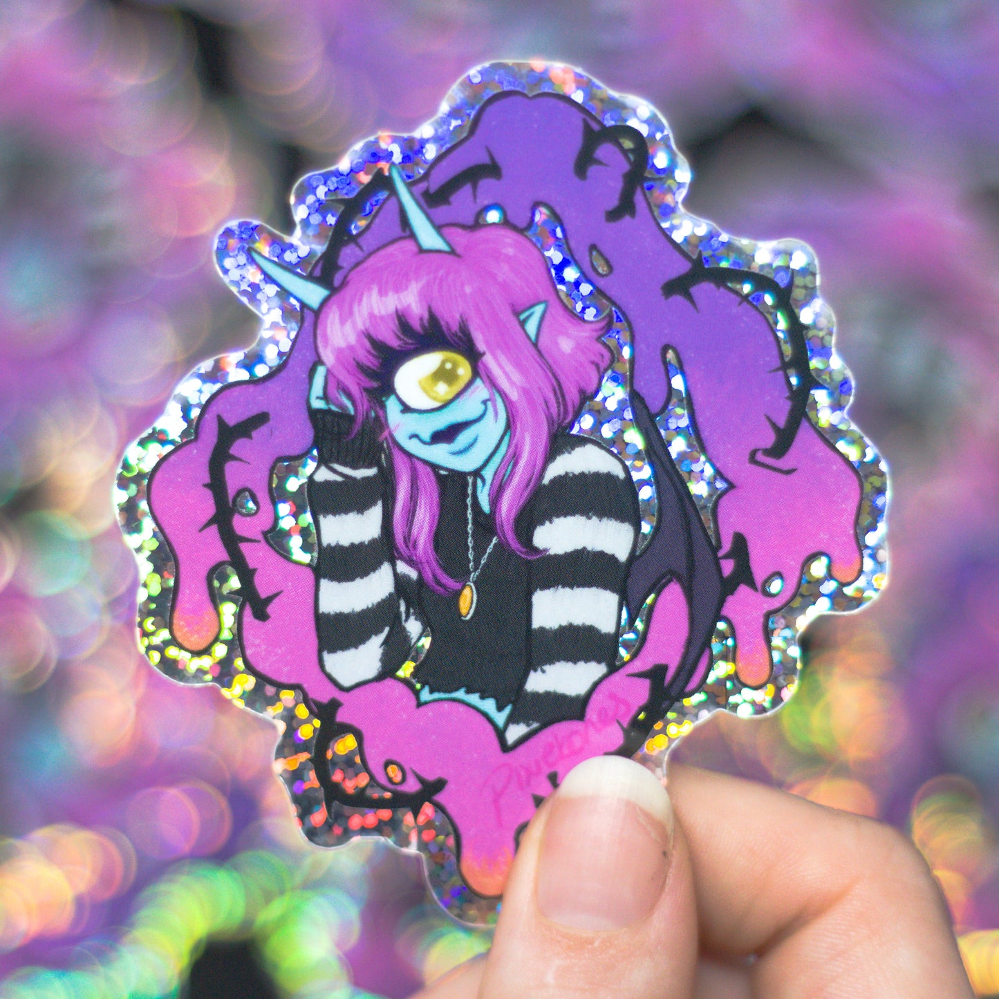 Billie Cyclops Glitter Sticker