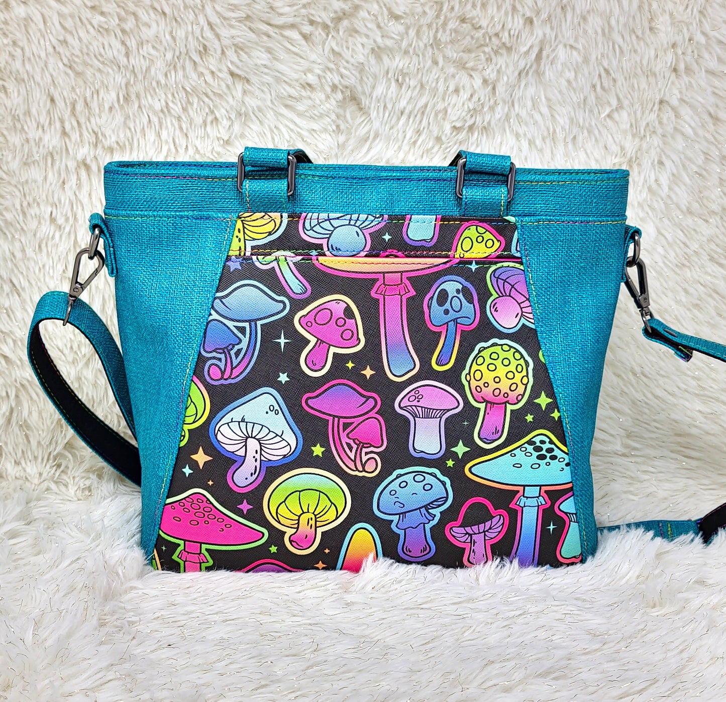 Neon Shrooms Apothecary Handbag