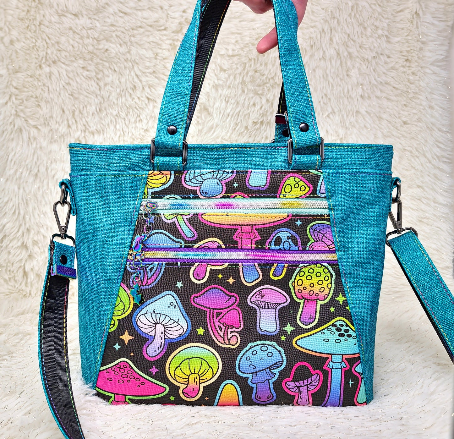 Neon Shrooms Apothecary Handbag