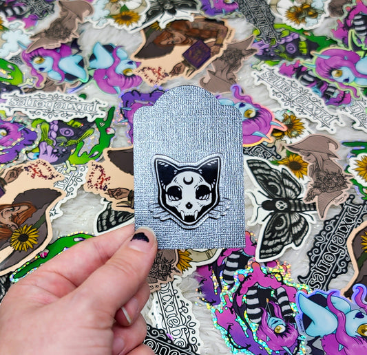 Pixiebones Cat Logo 1.5" Acrylic Pin