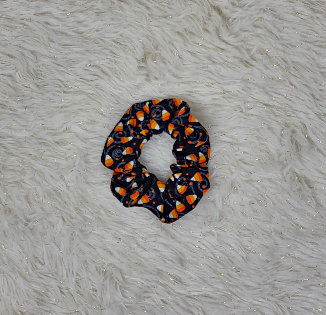 Glitter Candy Corn Scrunchie