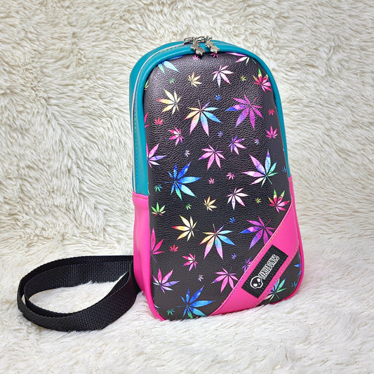 Teal Happy Leaf Rosie Sling Bag