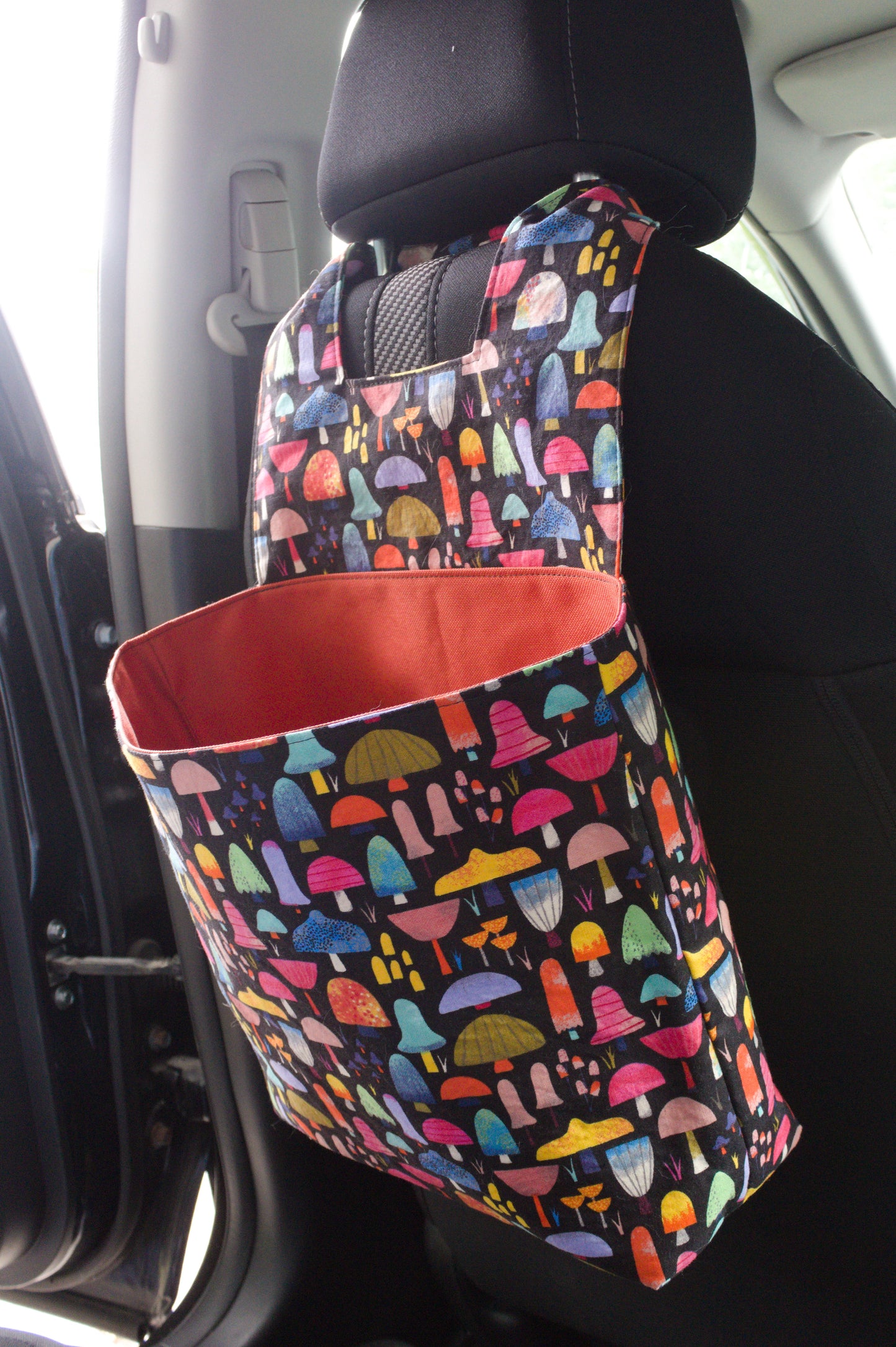 Colorful Mushrooms Car Trash Can