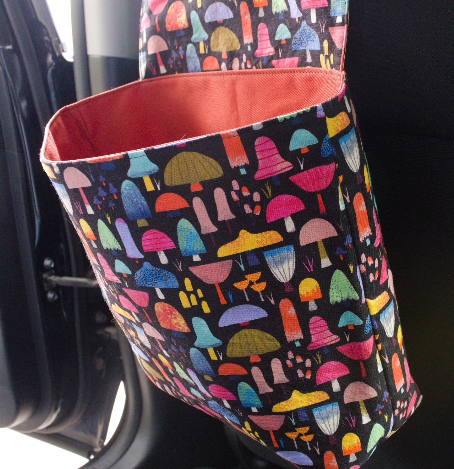 Colorful Mushrooms Car Trash Can