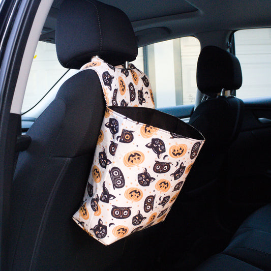 Cream Hallows Eve Car Trash Can