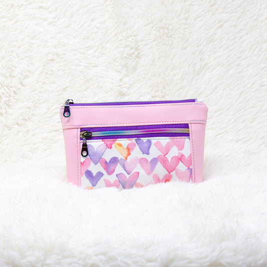 Watercolor Hearts Devon Pouch