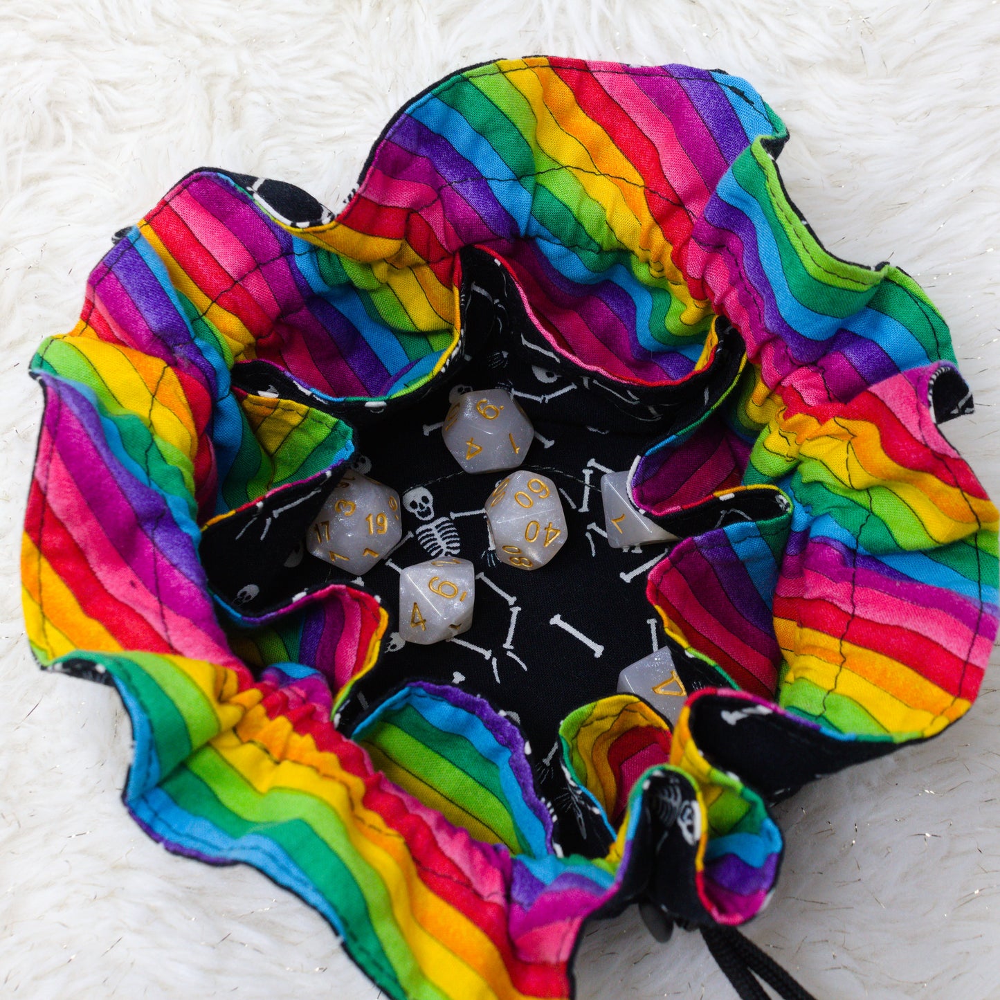 Rainbow Skeletons Dice/Jewelry Bag