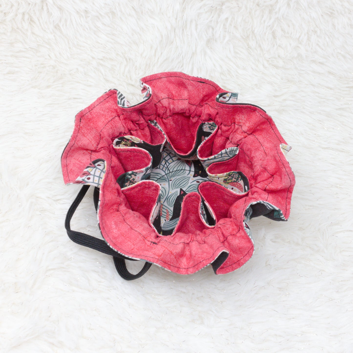 Black Cat Garden Dice/Jewelry Bag