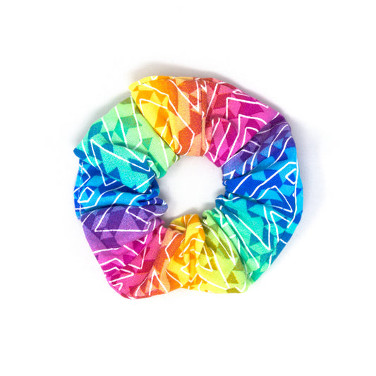 Geometric Rainbow Scrunchie
