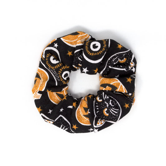 Dark Pumpkin and Cats Scrunchie