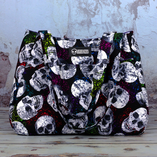 Rainbow Skulls Ethel Tote