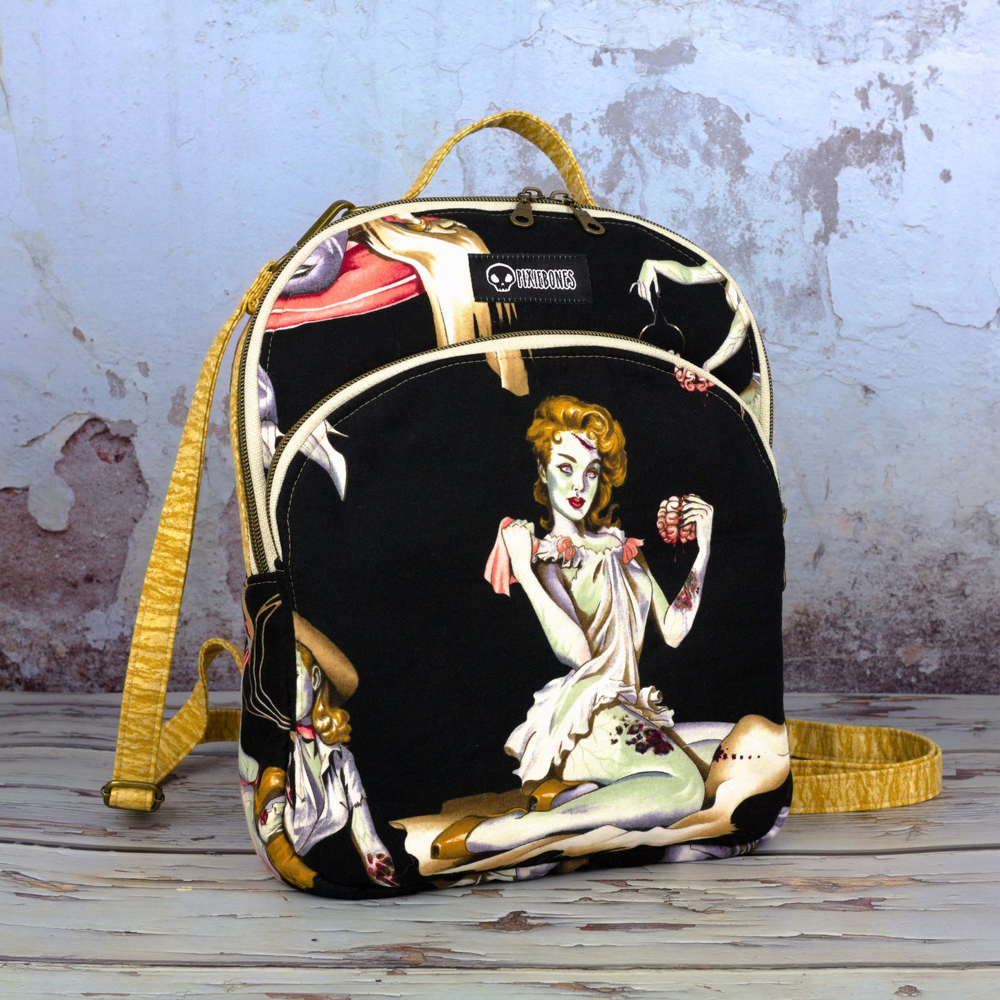 Gold Zombie Pinup Phoebe Mini Backpack